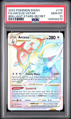 2022 POKEMON SWORD & SHIELD BRILLIANT STARS SECRET FULL ART/ARCEUS VSTAR PSA 10 - Image 1