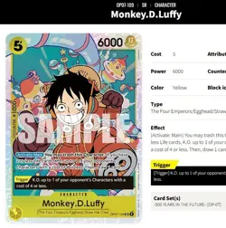 Monkey.D.Luffy (Revised), OP07-109 SR foil, One Piece Card, (nakamaru) (2025) - Image 3