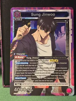 Union Arena UE17BT: SOLO LEVELING Sung Jinwoo UE17BT/SLG-1-021 Super Rare SR - Image 1