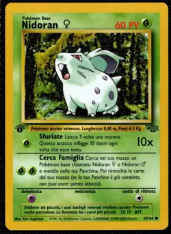 Nidoran 57/64 Jungle 1st Edition Common Pokemon Card ITALIAN NM - Image 1
