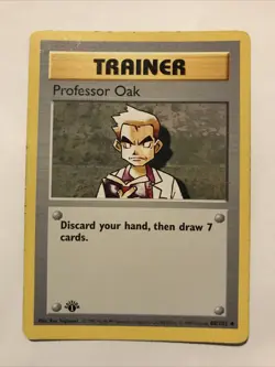 Pokemon TCG Professor Oak Base Set 88/102 Regular 1st Edition Uncommon Card - Image 1