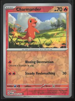 Charmander Common SV: Paldean Fates 007/091 NM Pokemon Card Reverse Holo - Image 1