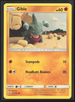 Gible Common SM - Unified Minds 112/236 NM Pokemon Card - Image 1