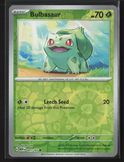 Bulbasaur - Common SV: Scarlet & Violet 151 001/165 NM Pokemon Card Reverse Holo - Image 1