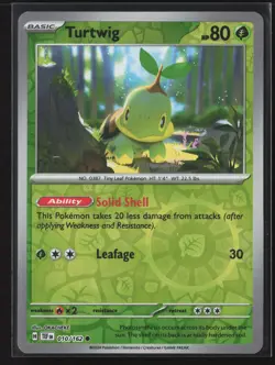 Turtwig Common SV05: Temporal Forces 010/162 NM Pokemon Card Reverse Holo - Image 1
