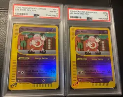 2003 Pokemon Aquapolis Mr. Mime Rev Holo #95a&b Sequential PSA Graded 2 Card Set - Image 1