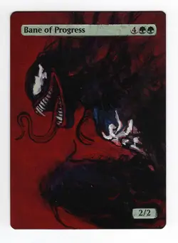 Bane of Progress Altered Art Mtg Hand Painted Card Commander - Image 1