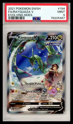2021 Pokemon Rayquaza V #194 Evolving Skies PSA 9 - Image 1