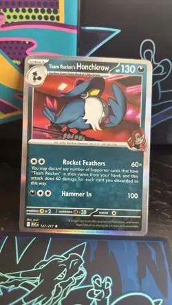 Pokemon TCG Team Rocket's Honchkrow 127/217 ASC Holo Rare Ascended Heroes - Image 2