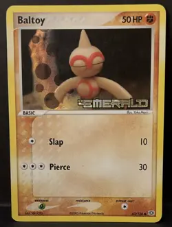 Pokemon Baltoy EX Emerald 43/106 2005 English Reverse Holo Stamped Yuka Morii - Image 1