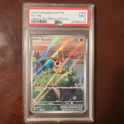 2025 POKEMON SVP EN-SV BLACK STAR PROMO #208 VICTINI PSA 9 - Image 1