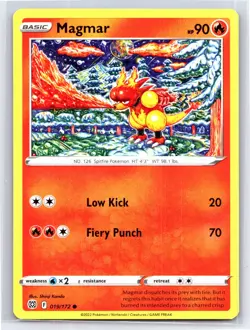 2022 Pokemon TCG - Brilliant Stars Magmar 019/172 Regular Common - Image 1