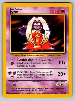 1999 Pokemon Base Set Vintage WOTC Jynx 31/102 NM - Image 1