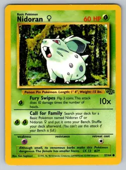 1999 Pokemon Jungle Vintage WOTC Nidoran 57/64 NM - Image 1