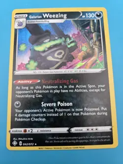 Pokemon Galarian Weezing 042/072 Holo Shining Fates NM - Image 1