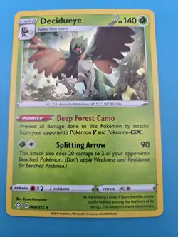 Pokemon Shining Fates Holo Decidueye 008/072 LP - Image 1