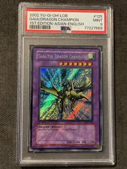 2002 Yu-Gi-Oh!, Legend Of Blue Eyes Gaia The Dragon Champion 1st Edition PSA 9 - Image 1