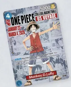One Piece CCG Monkey D. Luffy US Voyage Promo Card 5000 2026 Single plus poster - Image 1