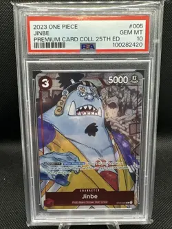 2022 One Piece MANGA JINBE #ST01-005 25th Anniversary Prem. Coll. Alt Art PSA 10 - Image 1