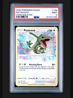 Rayquaza Amazing Rare Card 138/185 Vivid Voltage 2020 PSA 9 - Image 1