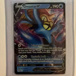 Pokemon Omastar v TCG Sword & Shield Silver Tempest Holo Ultra Rare Card 035/195 - Image 1
