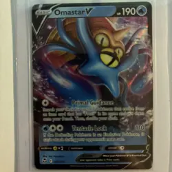 Pokemon Omastar v TCG Sword & Shield Silver Tempest Holo Ultra Rare Card 035/195 - Image 2