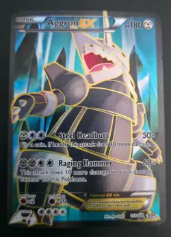 Aggron EX 153/160 XY - Primal Clash Ultra Rare Full Art Holo Pokemon Card LP - Image 1