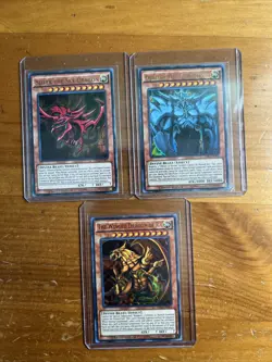 Yugioh - Egyptian God Cards Obelisk Slifer Ra - Rare - Holo - NM - LDK2 - Image 1