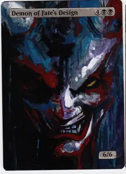 Demon of Fate's Design Altered Art Mtg Hand Painted Card Commander - Image 1