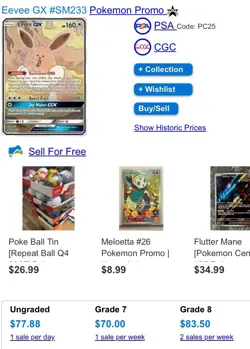 Eevee GX SM233 Promo Holo Sm Pokemon TCG Card - Image 3