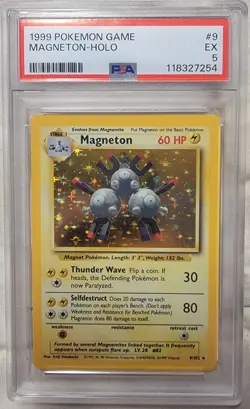Magneton Holo #9 PSA Graded EX 5 Base Set 1999 Vintage Pokemon Card Rare WOTC - Image 1