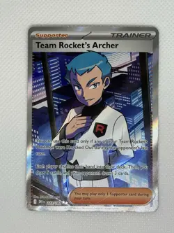 Pokemon TCG Team Rockets Archer Ultra Rare Full Art Card 223/182 Destined Rivals - Image 1