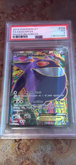 Pokemon Gengar EX Full Art Ultra Rare Holo XY Phantom Forces 114/119 PSA 5 - Image 1