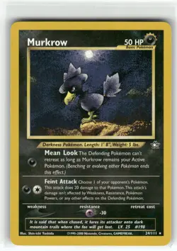 Murkrow Neo Genesis Rare Pokemon Near Mint or Better - Image 1