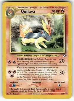 Quilava (47) Neo Genesis Uncommon Pokemon Near Mint or Better - Image 1