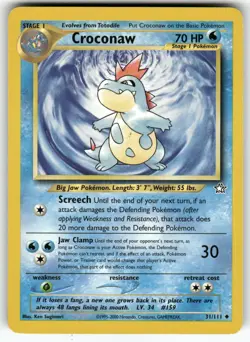 Croconaw (31) Neo Genesis Uncommon Pokemon Near Mint or Better - Image 1