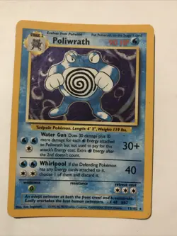 Pokemon TCG Poliwrath Holo Rare Base Set Unlimited - Image 1