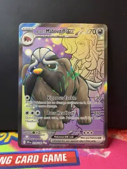 Pokemon TCG Pokemon Arven's Mabosstiff Ex Ultra Rare Holo - Image 1