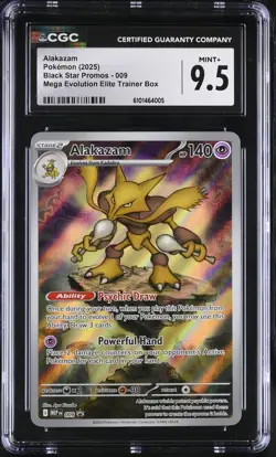 Pokemon TCG: 2025 Black Star Promos #009 Alakazam CGC 9.5 - Image 1