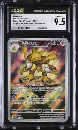 Pokemon TCG: 2025 Black Star Promos #009 Alakazam CGC 9.5 - Image 1