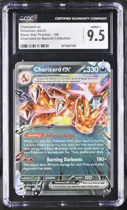 Pokemon TCG: 2025 Black Star Promos #196 Charizard ex CGC 9.5 - Image 1