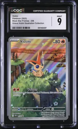 Pokemon TCG: 2025 Black Star Promos #208 Victini CGC 9 - Image 1