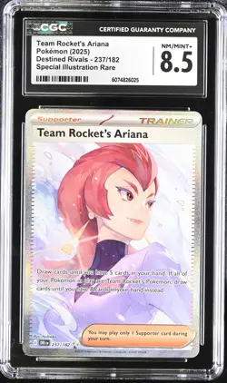 Pokemon TCG: 2025 Destined Rivals #237/182 Team Rocket's Ariana CGC 8.5 - Image 1