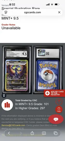 2025 POKEMON PRISMATIC EVOLUTIONS #161 FULL ART UMBREON EX SIR CGC 9.5 - Image 2