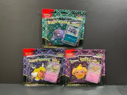 Pokemon TCG Paldean Fates Tech Sticker Collection Set Of 3 New Factory Sealed - Image 1