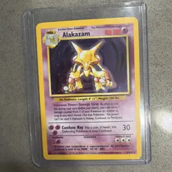 Alakazam Pokemon TCG Base Set Holo Rare Unlimited 1/102 #1 LP - Image 1