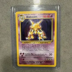 Alakazam Pokemon TCG Base Set Holo Rare Unlimited 1/102 #1 LP - Image 3