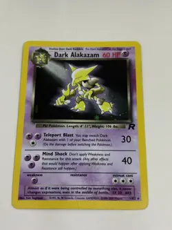 Vintage Pokemon TCG Dark Alakazam Team Rocket 1/82 Unlimited Holo MP - Image 3