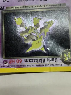 Vintage Pokemon TCG Dark Alakazam Team Rocket 1/82 Unlimited Holo MP - Image 4