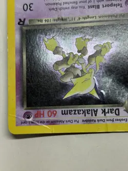 Vintage Pokemon TCG Dark Alakazam Team Rocket 1/82 Unlimited Holo MP - Image 5